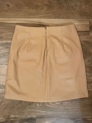AND NOW THIS - Trendy Brown Vegan Leather Cargo Mini Skirt Size Medium thumbnail 7