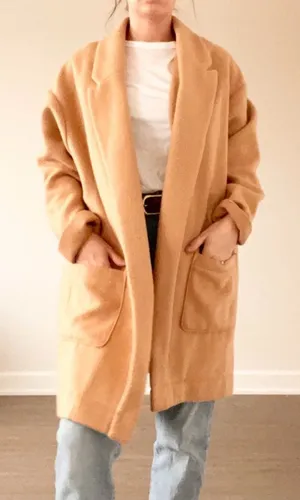 Express Cozy Tan Long Coat thumbnail 1