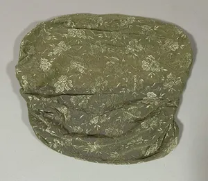 Olive Green Floral Mesh Ruched Tube Top Shirt Blouse Size M ✨ thumbnail 1