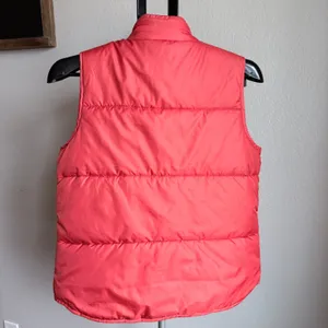 Vintage Polo Ralph Lauren Orange Quilted Puffer Ski Vest Winter Size M thumbnail 2