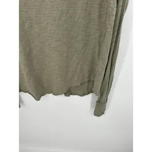 We The Free Arden Extra Long Cotton Top Washed Army‎ Green Long Sleeve Women XS thumbnail 4