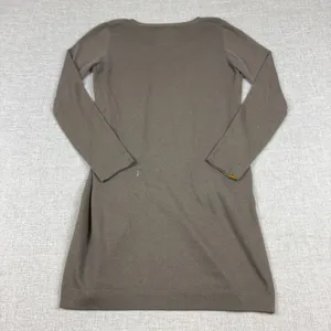 ZYGA Sweater‎ Dress Womens Medium Brown Scoop Neck Long Sleeve Pockets Merino thumbnail 9
