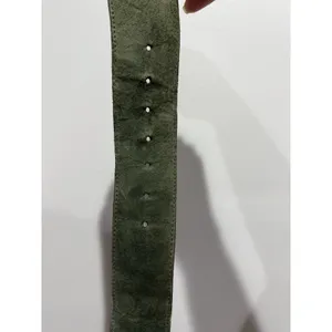 Vintage Dame Belt and Bag Green Suede Leather Belt Size‎ L Womens Genuine 36.5" thumbnail 11