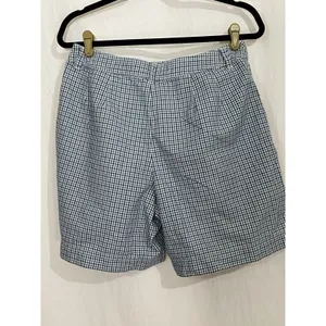 Vintage Liz wear Women’s Shorts 12 High Waisted Blue Gingham Pleated thumbnail 2