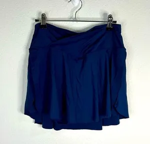 Women's Navy Blue Swim Skort Shorts Large Athletic Swimwear Modest Summer Beach thumbnail 1