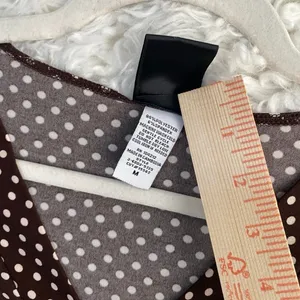 Jtb Brown Polka Dot Babydoll Tie Back Top Flutter Sleeves Cottagecore Dark Fairy thumbnail 6