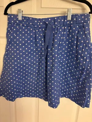J.Crew Skirt Mini Blue Polka White Dot 6 thumbnail 1