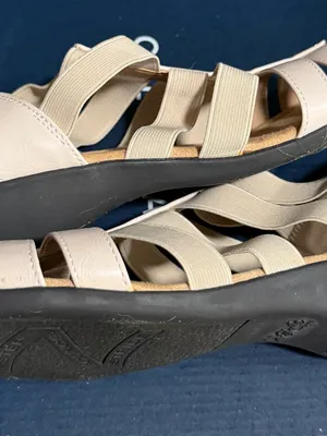 Life Stride Women’s Beige Strappy Wedge Slip On Comfort Sandals 8M thumbnail 5