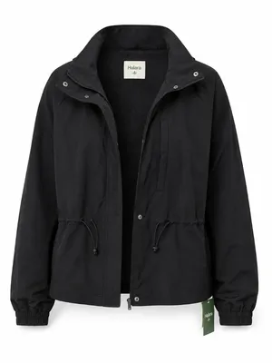 NWT Halara Black Mesh Lined Drawstring Utility Jacket XL thumbnail 2