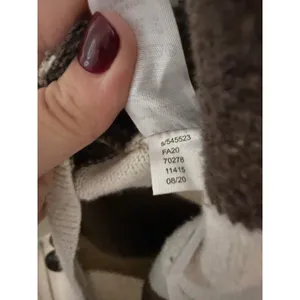 LOFT Womens Striped Cowl Neck Poncho Sweater‎ Cream Brown Tan Small thumbnail 10