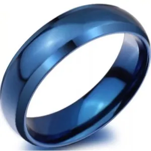 6mm Blue Stainless Steel Ring thumbnail 1