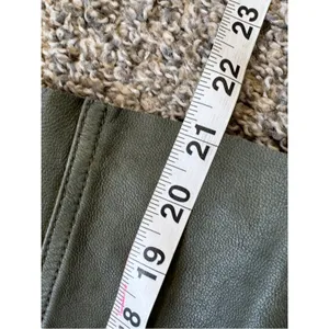 Lucky Brand Olive Green Lambs Leather Mini Skirt Womens S Preppy Dark Academia thumbnail 4