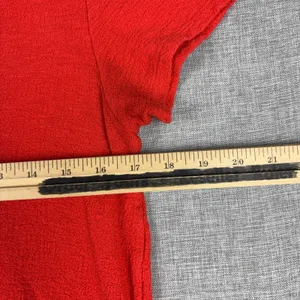 Madewell T-Shirt Womens Small Red Crew Neck Short Sleeve Textured Side Tie Top thumbnail 5