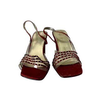 Vintage Miliani Red Satin Sandals Size 7.5 thumbnail 3