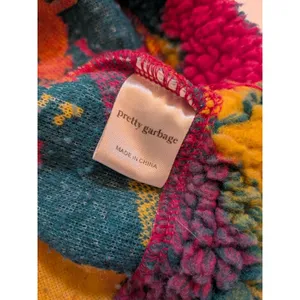 Pretty Garbage Oversized Crop Sherpa Fleece Half Zip Pullover Sz M Chunky Funky thumbnail 7