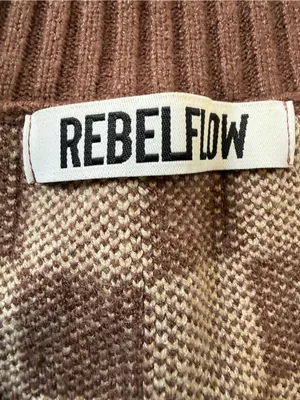 RebelFlow Brown & Cream Check V-Neck Sweater Vest thumbnail 3