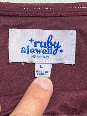 Ruby & Jewell Los Angeles Asymmetrical Mesh Tube Top Brown Paisley Size L NWT thumbnail 7