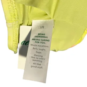 Aerie Crossover Keyhole Halter Bikini Top Women's L Vibrant Mint Yellow‎ Swim thumbnail 5