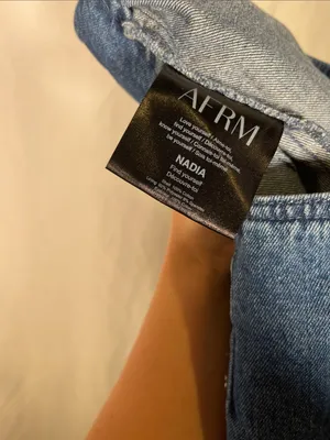 Afrm Revolve Womens Denim Midi Skirt Exposed Leg 24 thumbnail 4