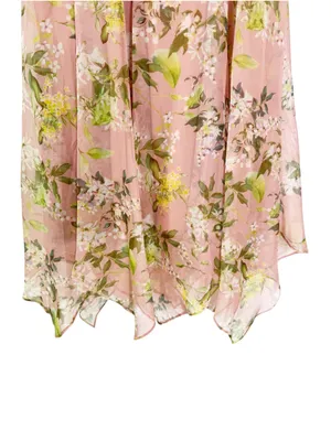 NWT Mac Duggal Ieena 70208 High Neck Floral Print Dress Pink Multi Size 0 thumbnail 7