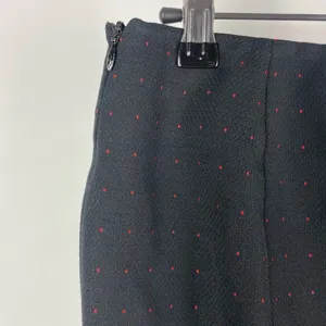 French Connection Black‎ Red Polka Dot Retro Front Slit Pencil Skirt thumbnail 4