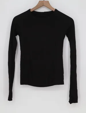 Old Navy Active Long Sleeve Womens XS Seamless Black Athletic Excellent thumbnail 1