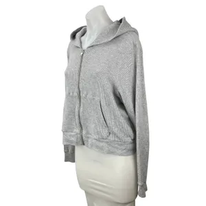 Aritzia TNA Women's Gray Long Sleeve Sweater Hooded Sweatshirt Jacket Top Sz 2XL thumbnail 2