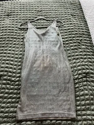 AVA Silver Metallic Slip Dress thumbnail 3