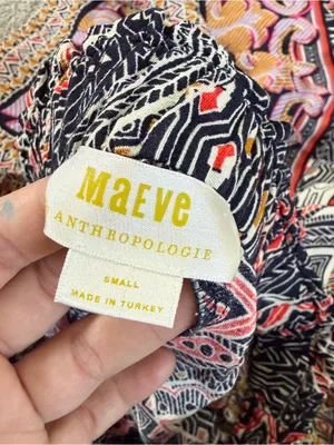 Maeve By Anthropologie Rooibos Cropped Wide Leg Pants Boho in Geometric Floral S thumbnail 8