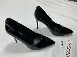 Womans New Hingswink Slip On Stiletto Pumps 8.5 Black Pointed Toe thumbnail 1