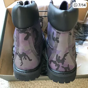 Timberland 6 “ iridescent waterproof boot in black camo matte leather Camo Boots thumbnail 6