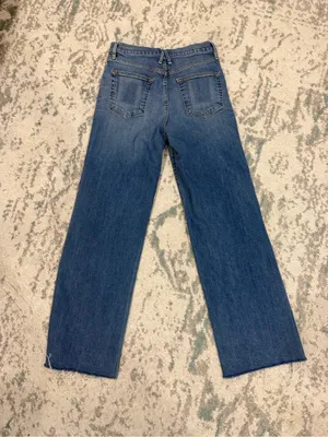 SLVRLAKE Grace High Rise Wide Leg Jeans Size 29 Blue Denim thumbnail 4