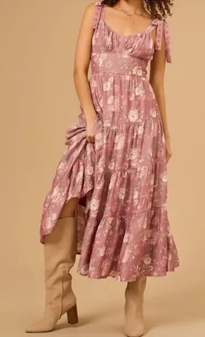 Altar'd State Floral Print Fit & Flare Midi Dress(Size Large) thumbnail 1
