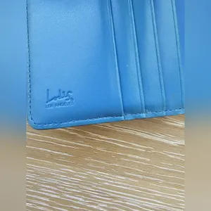 Lodis Leather Compact Bifold Wallet - Cream & Electric Blue - Small Card Case thumbnail 3