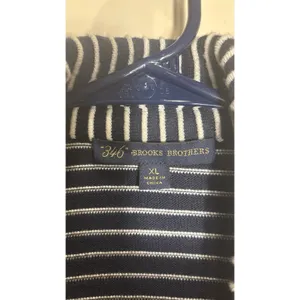 Brooks Brothers Supima Cotton Nautical Cardigan‎ Sweater XL Navy/White Striped thumbnail 2