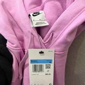 Nike Sportswear Club Pink Fleece Women's Pullover Hoodie Size Medium NWT thumbnail 4