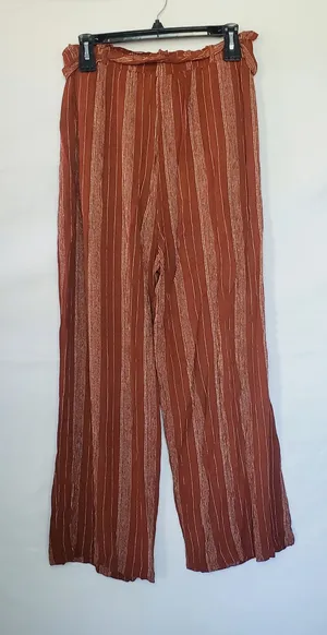 Boutique Rust Pinstripe Wide Leg Pants Size M thumbnail 5