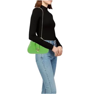 NEW Sandro Janet Leather Bag Green Crossbody Chain thumbnail 2