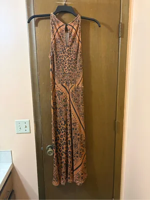 NWT Farm Rio Orange & Black Bandana Print Midi Dress thumbnail 8