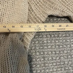 Cabi Cardigan Women Medium Linen Loose Knit Open Front Tan Beach Drape Lagenlook thumbnail 5