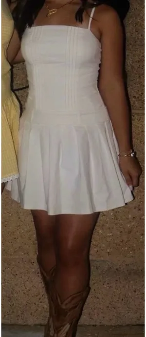 white jean dress wild fable  thumbnail 1