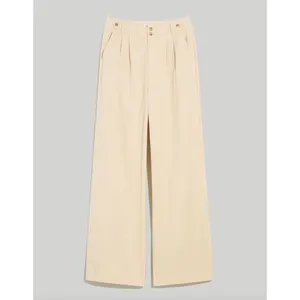 Madewell The Harlow Wide Leg Pant Linen Twill Harvest Moon Beige US 12 NWT thumbnail 6