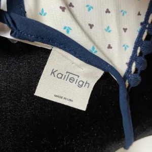 Stitch Fix Kaileigh Womens Top Sz L Rafael Crochet Trim Halter Blouse‎ Blue NEW thumbnail 6