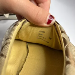 Coach Gema tan & gold monogram canvas sneakers women's size‎ 9 missing a logo thumbnail 9
