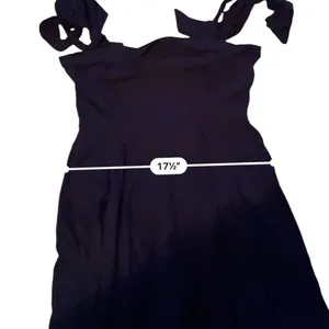 Lulus Navy Blue‎ Linen Blend Tie Shoulder Fit Flare Mini Dress Large NWT New thumbnail 9