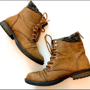 Curfew Combat Boots Tan Size 7 thumbnail 3