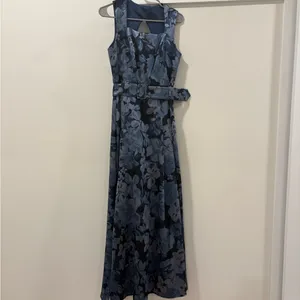Alex Evenings Navy Floral A Line Mother of the Groom/Bride Dress thumbnail 2