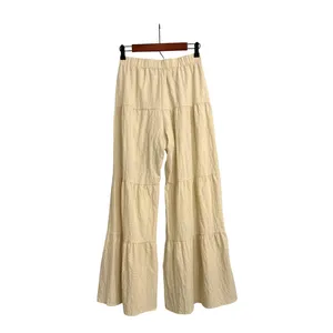 SHEIN Flowy Boho Elastic Waist Wide Leg Ruffle Loose Palazzo Pants Size 6 thumbnail 4
