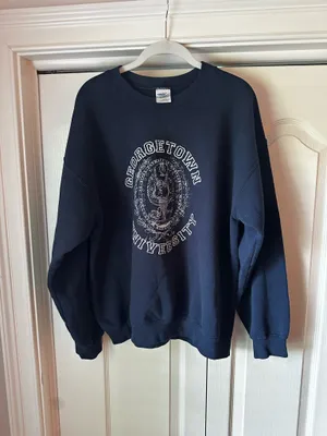 Navy Georgetown University vintage sweatshirt thumbnail 3