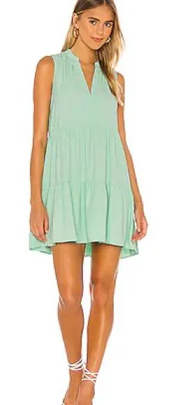 Revolve Amanda Uprichard Rylee mini dress in seamist size large thumbnail 1